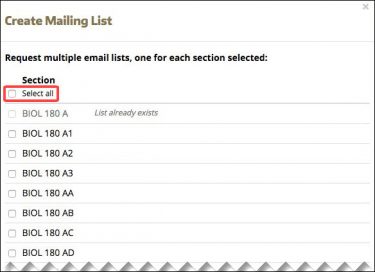 Request multiple email lists screen shot