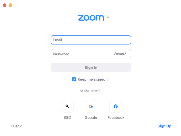 Zoom Software Sign In Select the SSO option